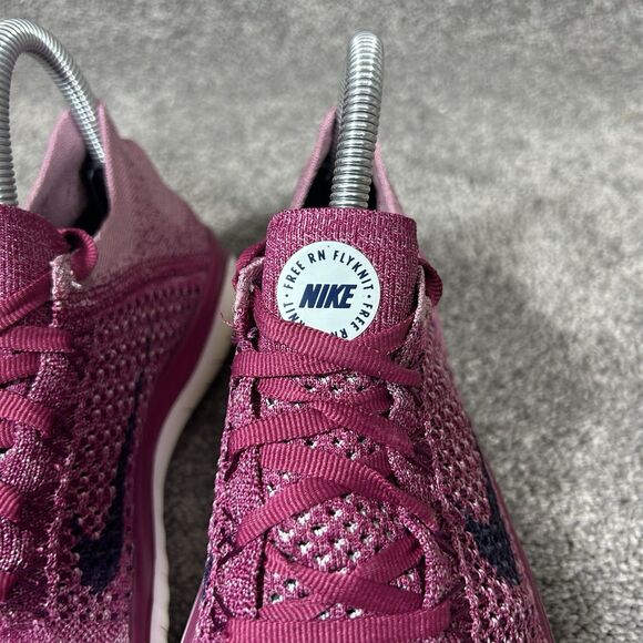 Nike Free Run Flyknit 2018 942839-600 Women Size 7.5 Raspberry Red Running Shoes - Picture 4 of 12